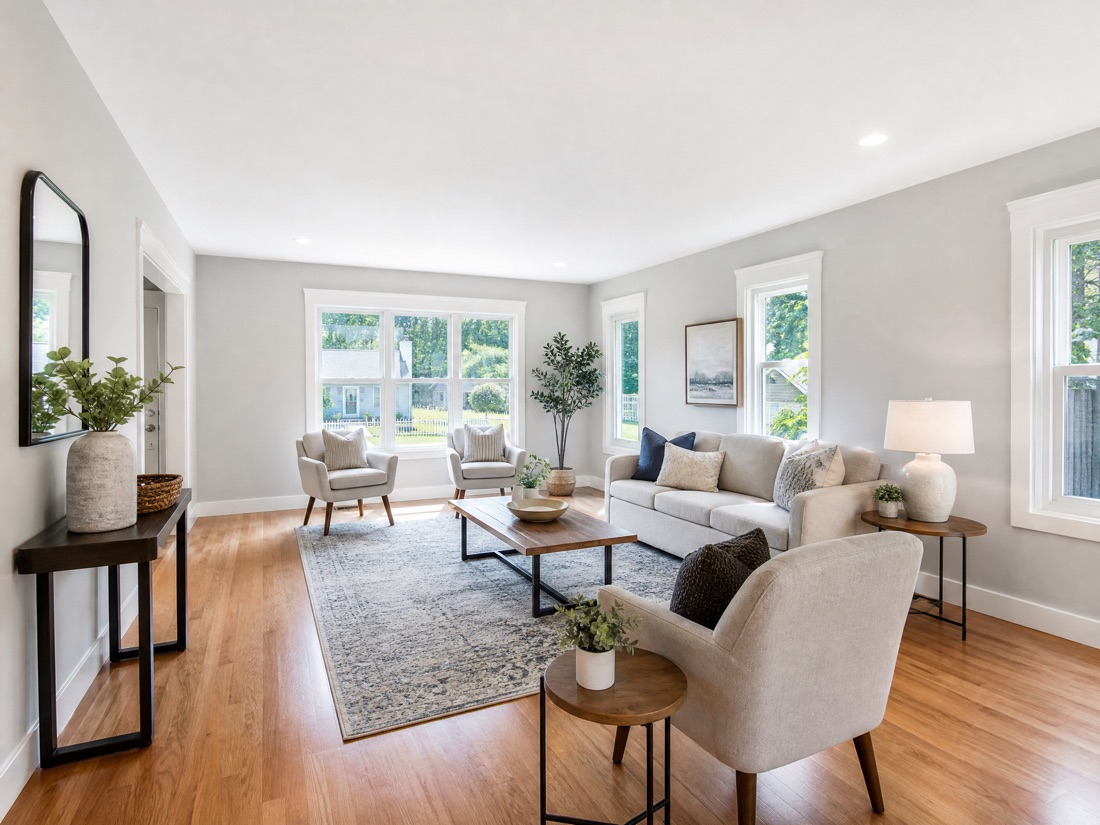 After: freshly painted, bright living room by North Standard